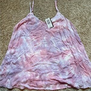 Torrid Pink and White Tie-Dye Tank Top